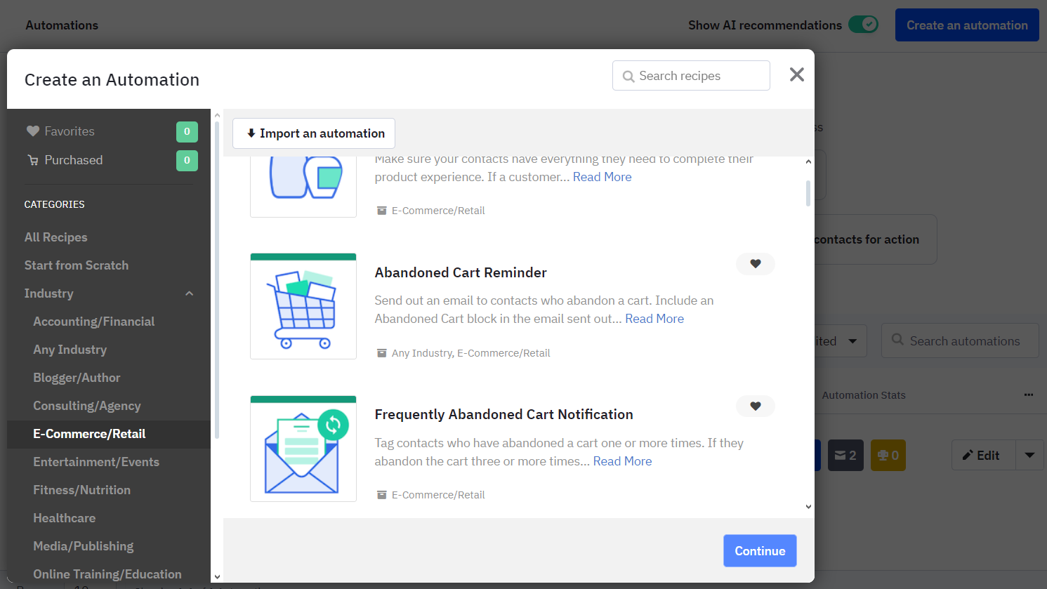Chose abandoned cart automation