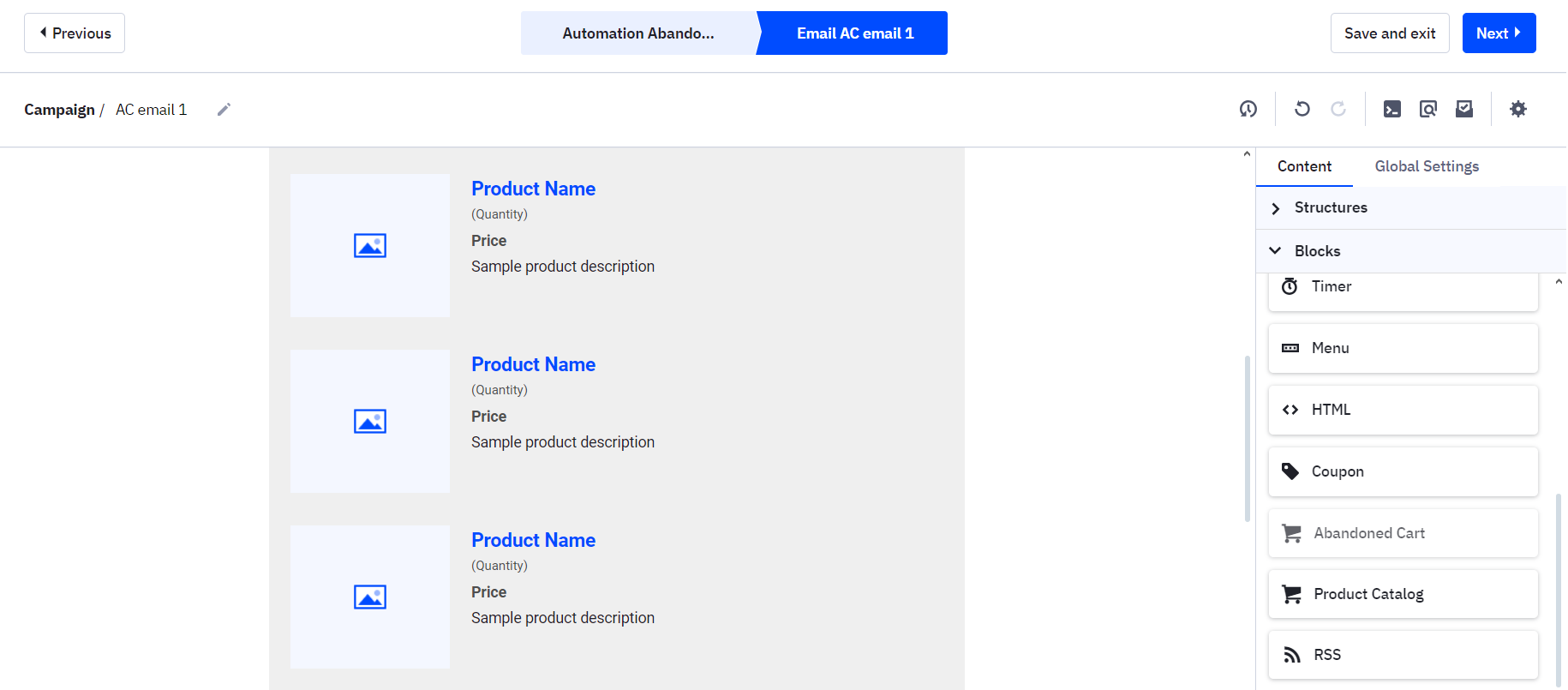 Edit Abandoned cart block 